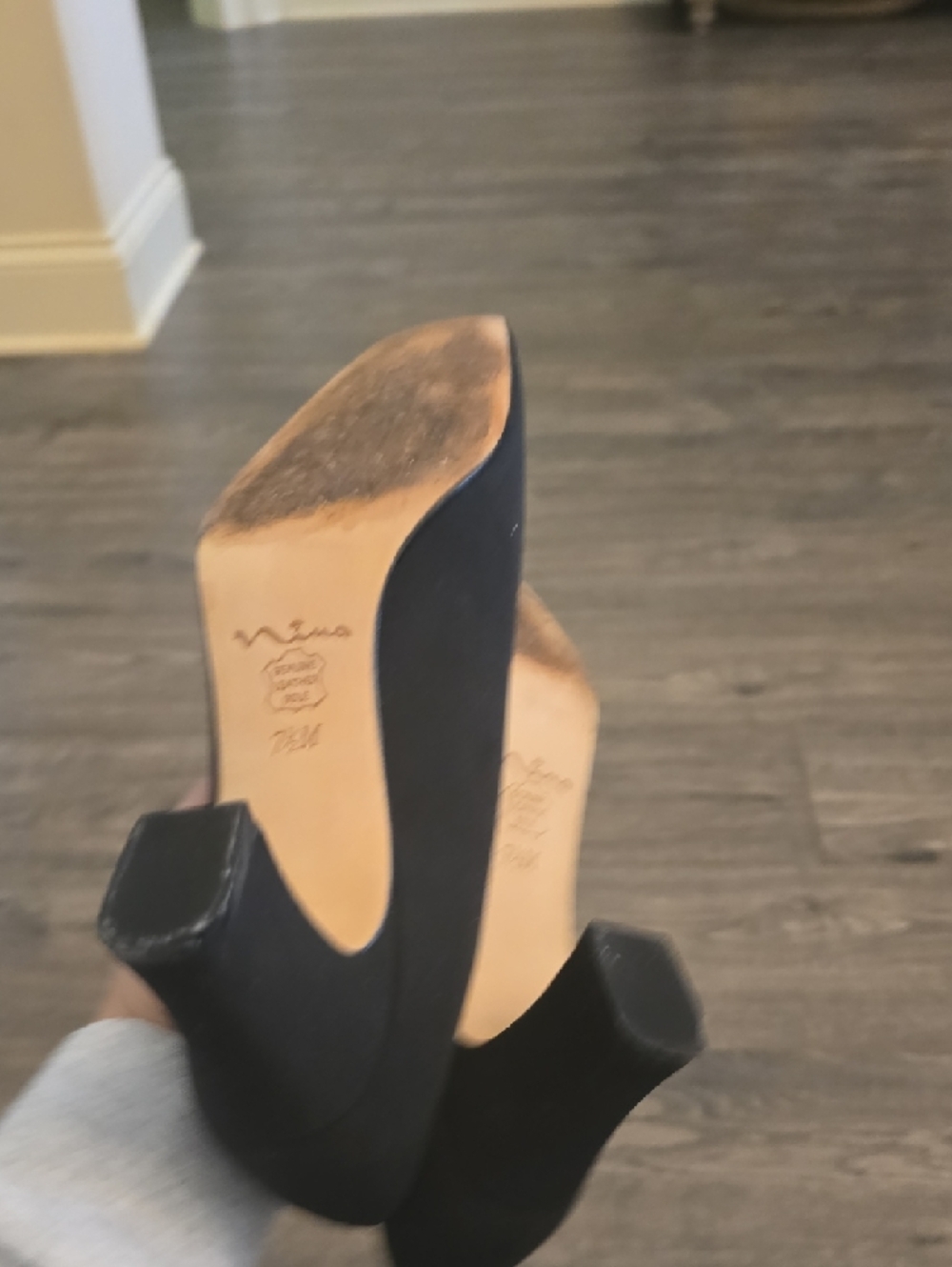 Nina Black Square-Toe Pumps - Picture 7 of 7